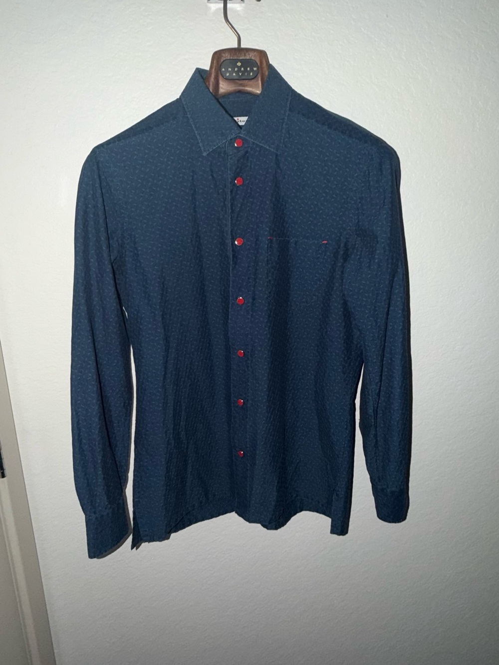$795 Retail Kiton Mens 15.75/40 Navy Dress Shirt